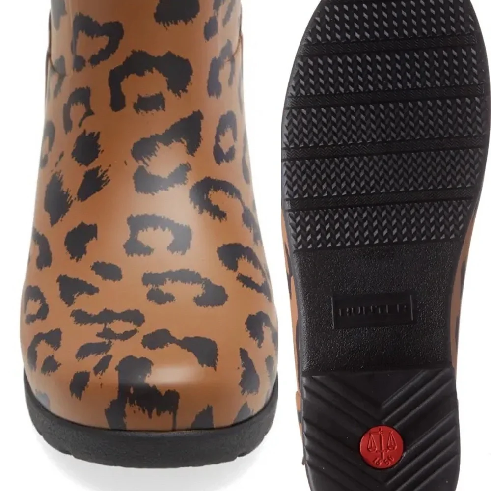 Hunter | New Original Leopard Print Refined Short Rain Boots